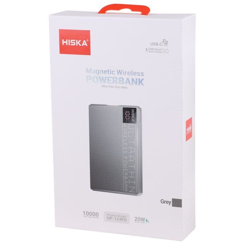 پاور بانک بی سیم فست شارژ هیسکا HP-124PD QC3.0 PD 20W ظرفیت 10000 میلی آمپر ساعت