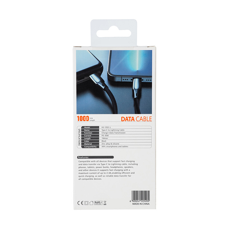 کابل تبدیل فست شارژ Hicostar HS-105C-L Type-C to Lightning PD 30W 1m