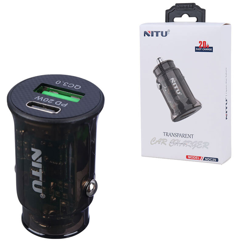 شارژر فندکی فست شارژ Nitu NDC29 3A QC3.0 PD 20W
