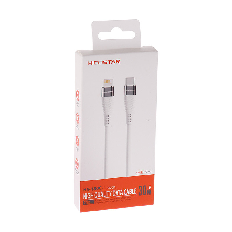 کابل تبدیل کوتاه فست شارژ Hicostar HS-180C-L Type-C To Lightning PD 30W 20cm