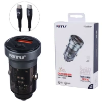 شارژر فندکی فست شارژ Nitu NDC34 3A QC3.0 PD 20W + کابل تایپ سی