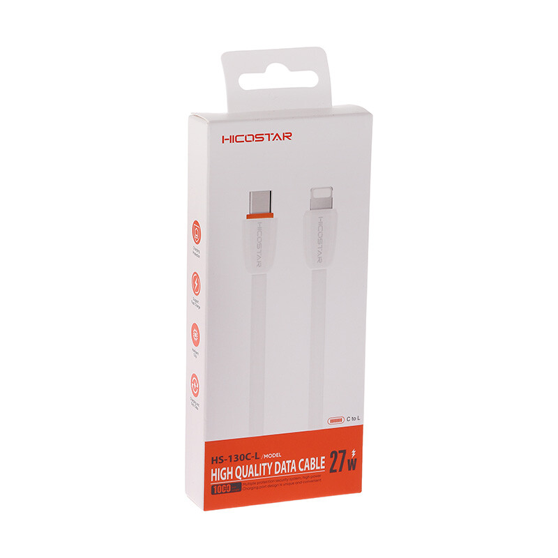 کابل تبدیل فست شارژ Hicostar HS-130C-L Type-C To Lightning PD 27W 1m