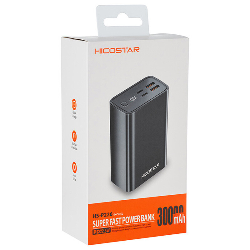 پاور بانک فست شارژ هایکو استار HS-P226 PD 22.5W ظرفیت 30000 میلی آمپر ساعت