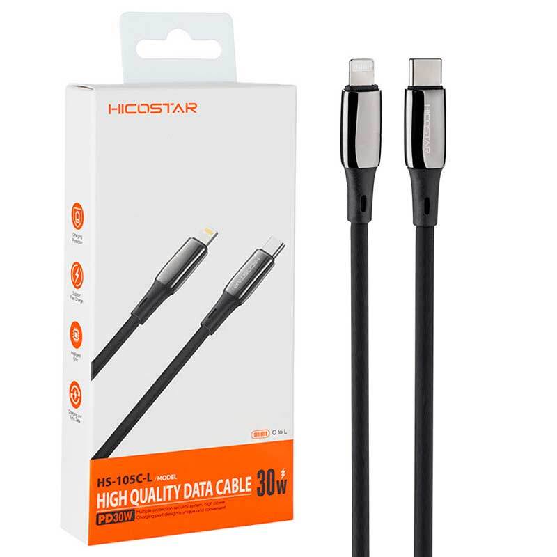 کابل تبدیل فست شارژ Hicostar HS-105C-L Type-C to Lightning PD 30W 1m