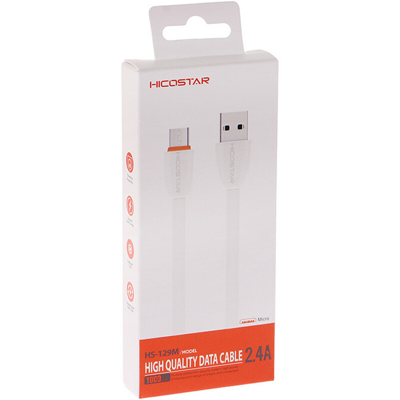 کابل میکرو یو اس بی فست شارژ Hicostar HS-129M 2.4A 1m