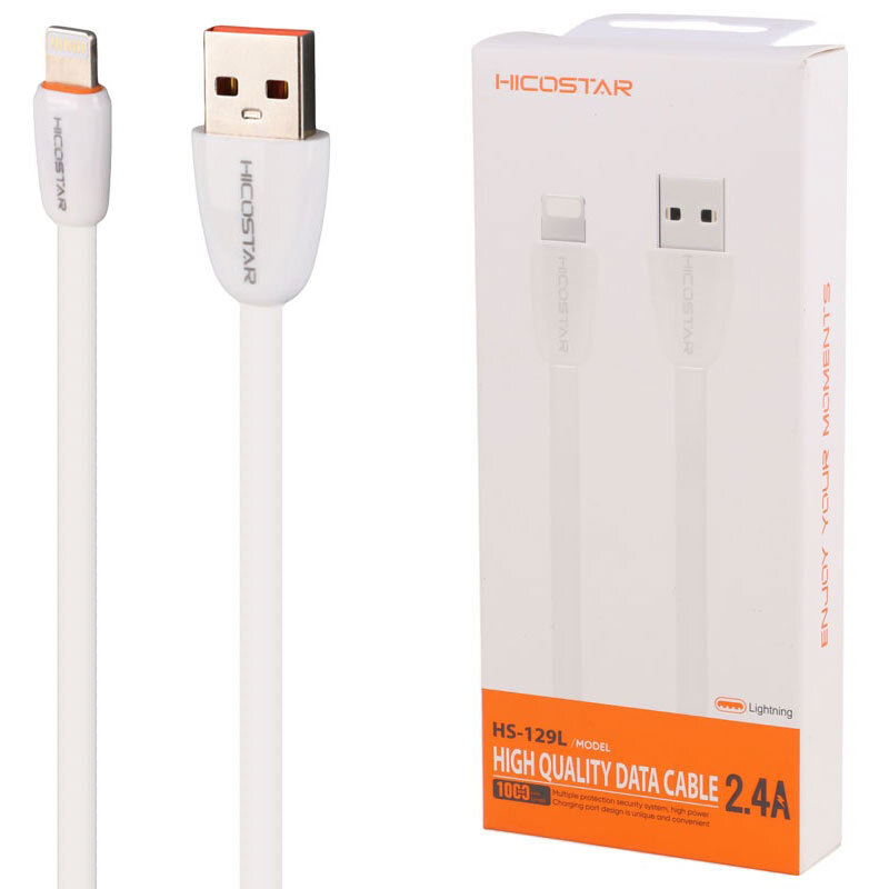 کابل آیفونی فست شارژ Hicostar HS-129L 2.4A 1m