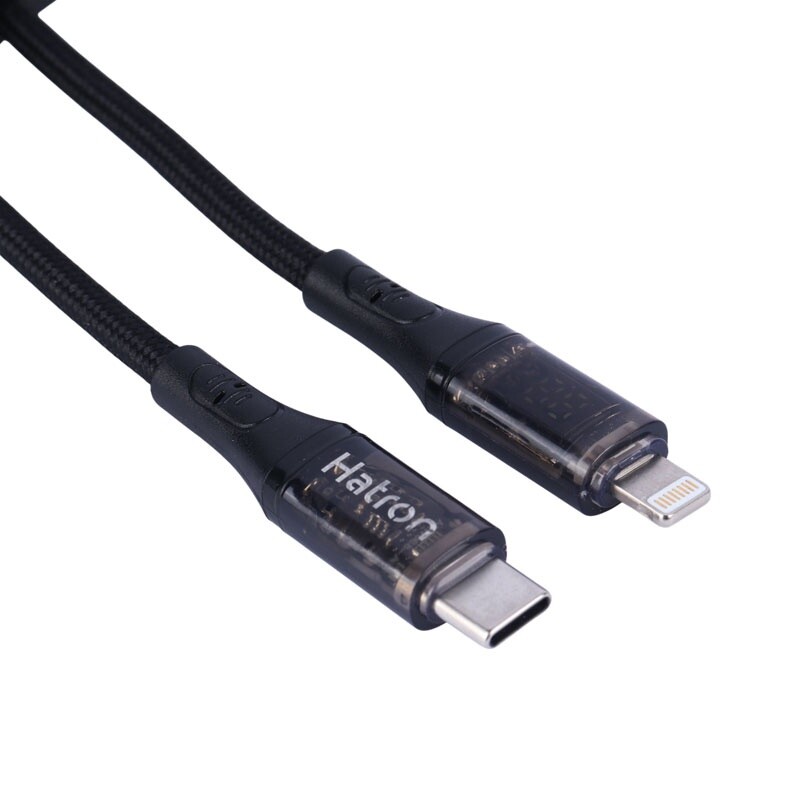کابل تبدیل فست شارژ Hatron HC612IDB Type-C To Lightning 20W 1m