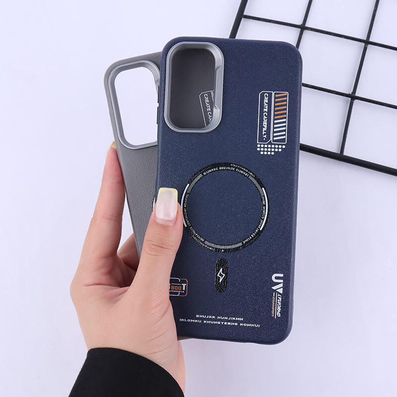 قاب چرمی ژله ای Leather سامسونگ Galaxy A14 4G / A14 5G طرح مگ سیف