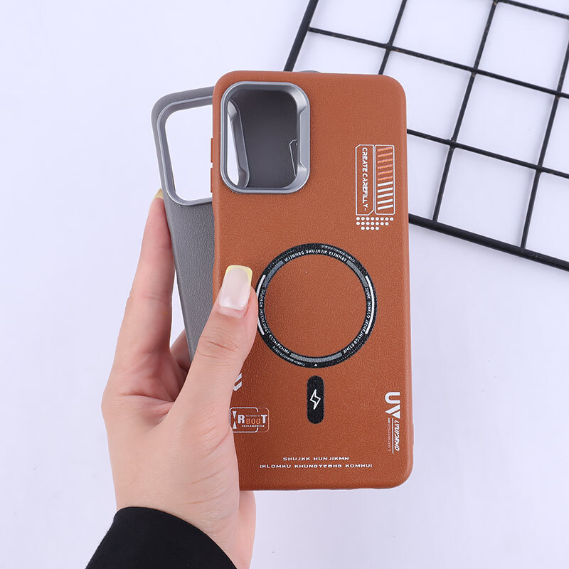 قاب چرمی ژله ای Leather سامسونگ Galaxy A13 4G طرح مگ سیف