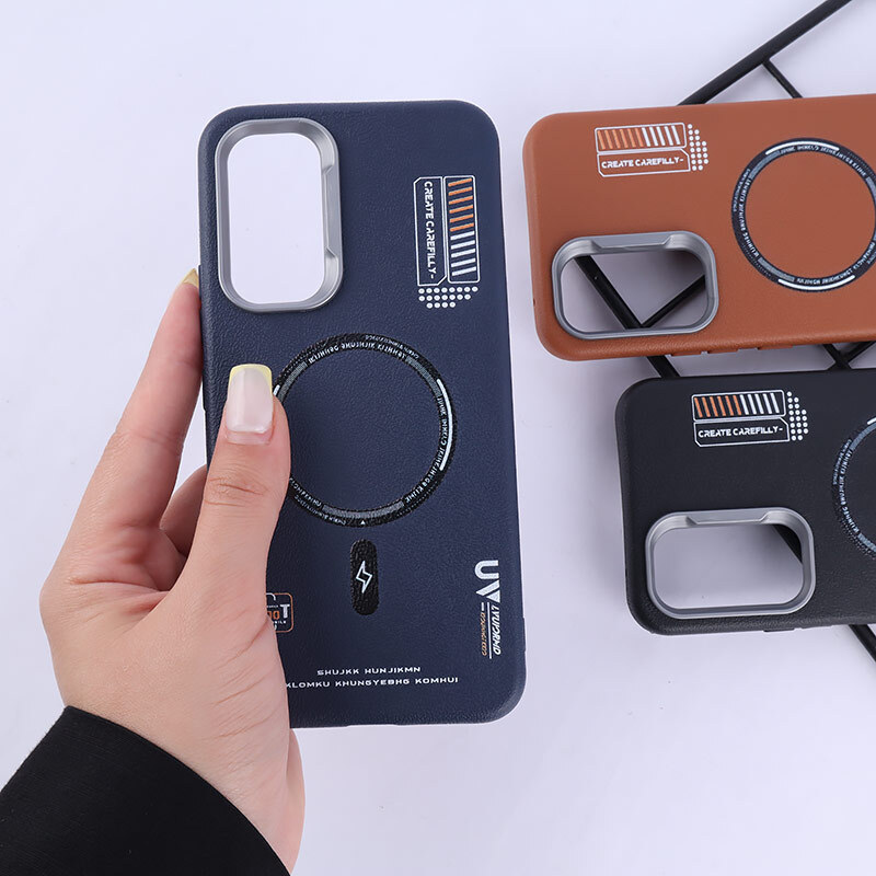 قاب چرمی ژله ای Leather سامسونگ Galaxy A54 طرح مگ سیف