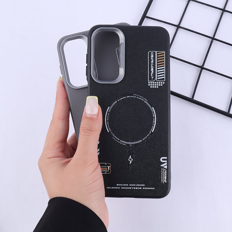 قاب چرمی ژله ای Leather سامسونگ Galaxy A16 4G / A16 5G طرح مگ سیف