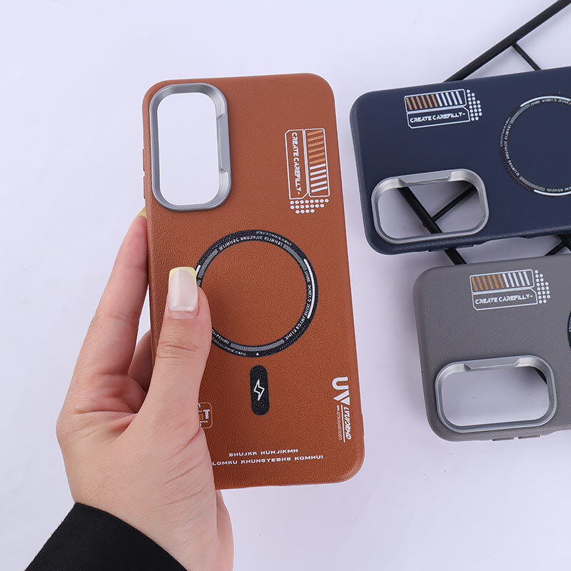 قاب چرمی ژله ای Leather سامسونگ Galaxy A16 4G / A16 5G طرح مگ سیف