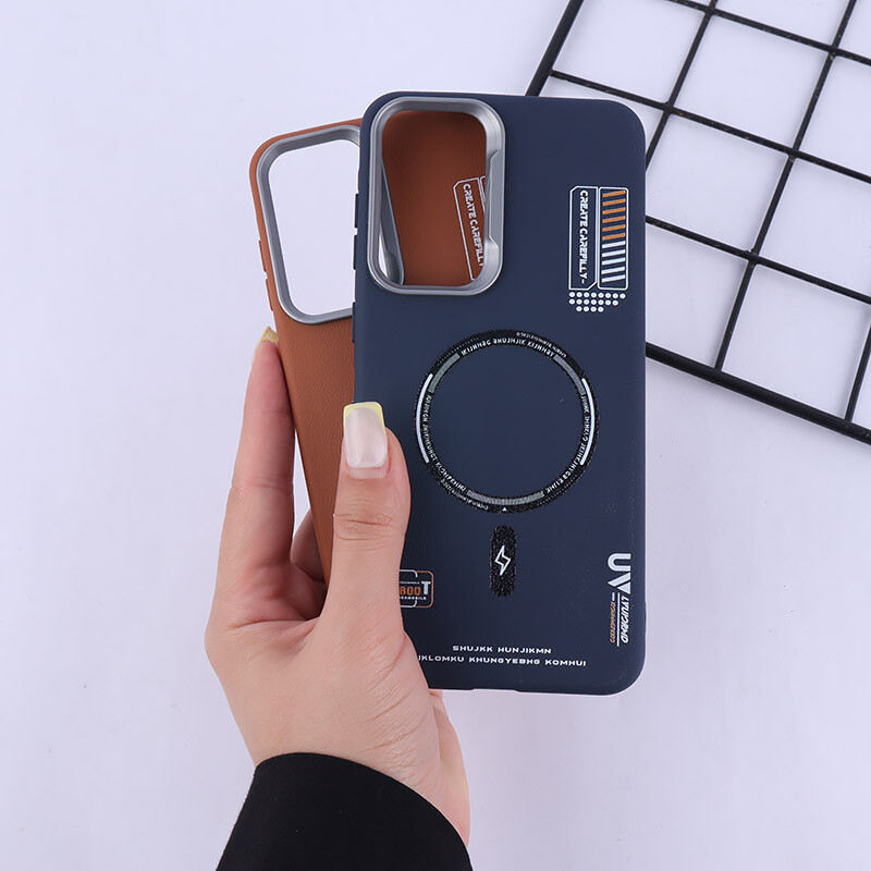 قاب چرمی ژله ای Leather سامسونگ Galaxy A56 طرح مگ سیف