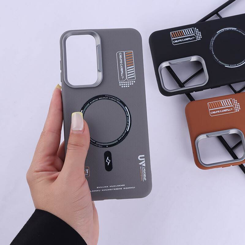 قاب چرمی ژله ای Leather سامسونگ Galaxy A56 طرح مگ سیف