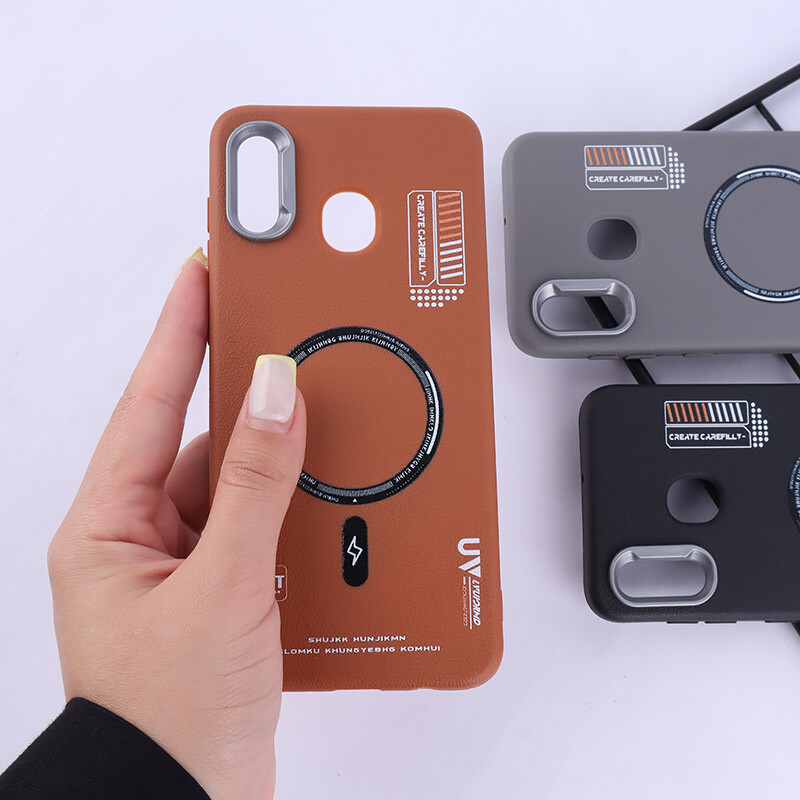 قاب چرمی ژله ای Leather سامسونگ Galaxy A20 / A30 طرح مگ سیف