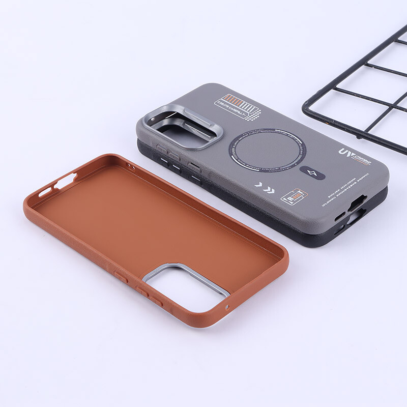 قاب چرمی ژله ای Leather سامسونگ Galaxy A55 طرح مگ سیف