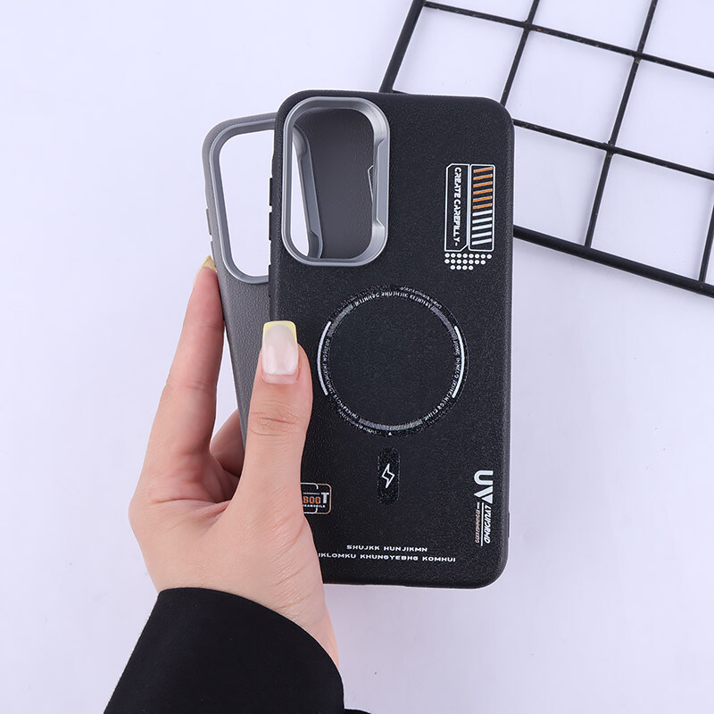 قاب چرمی ژله ای Leather سامسونگ Galaxy A55 طرح مگ سیف