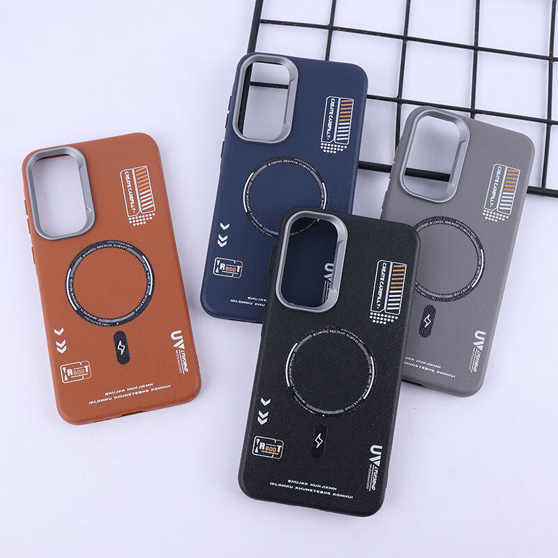 قاب چرمی ژله ای Leather سامسونگ Galaxy A55 طرح مگ سیف