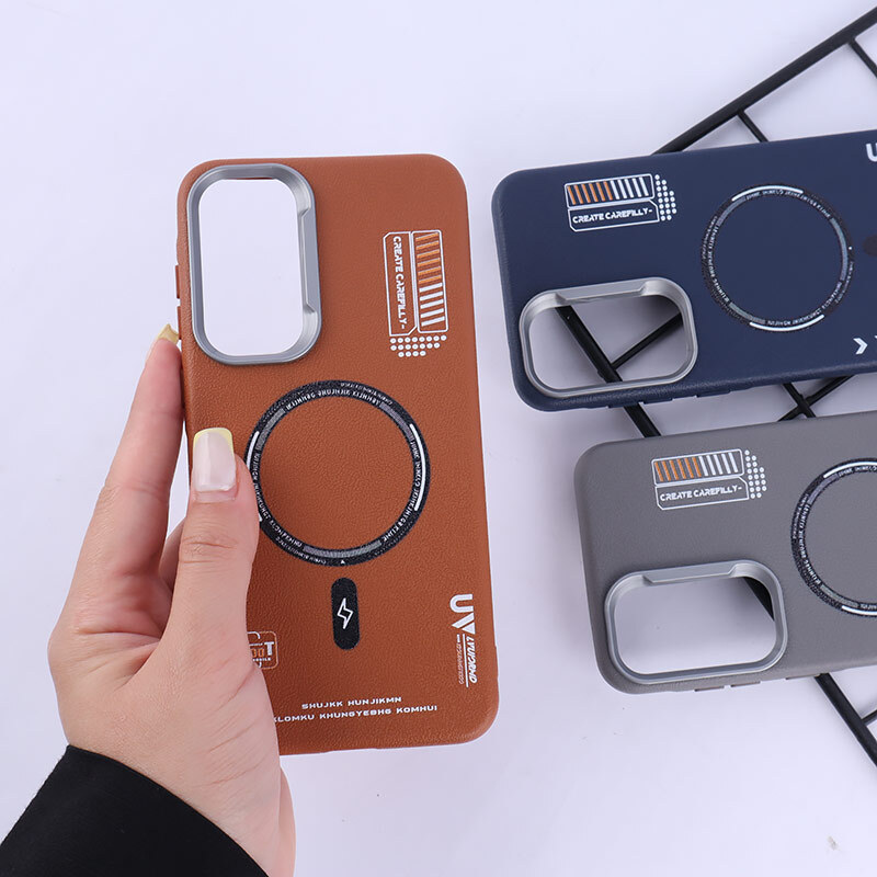 قاب چرمی ژله ای Leather سامسونگ Galaxy A55 طرح مگ سیف