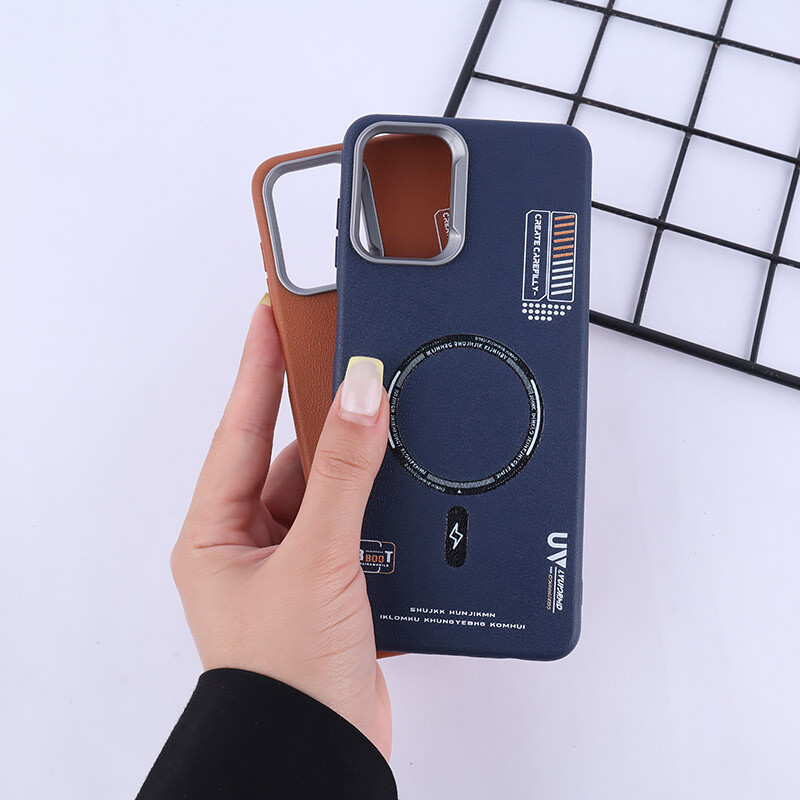 قاب چرمی ژله ای Leather سامسونگ Galaxy A12 / M12 طرح مگ سیف