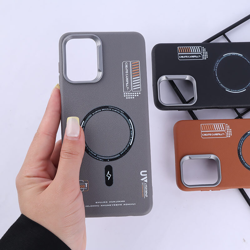 قاب چرمی ژله ای Leather سامسونگ Galaxy A12 / M12 طرح مگ سیف