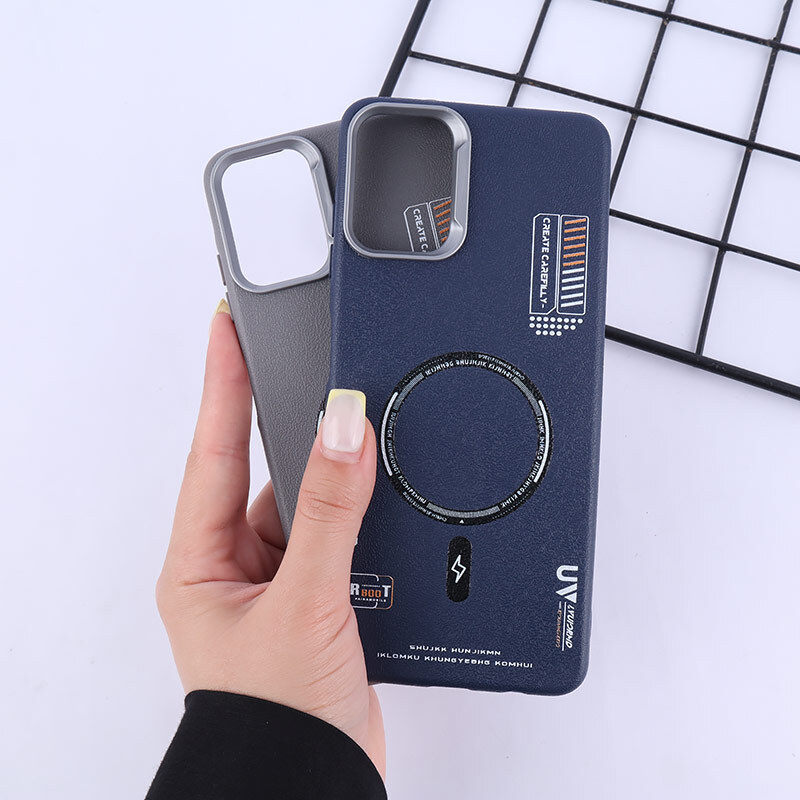 قاب چرمی ژله ای Leather سامسونگ Galaxy A06 طرح مگ سیف