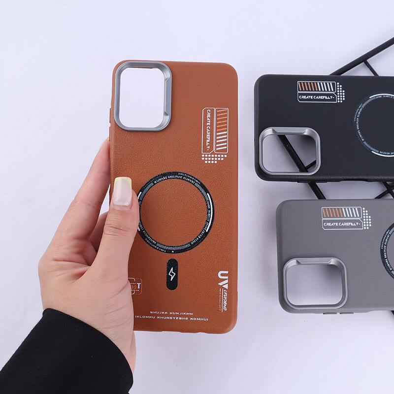 قاب چرمی ژله ای Leather سامسونگ Galaxy A06 طرح مگ سیف