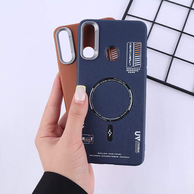 قاب چرمی ژله ای Leather سامسونگ Galaxy A20s طرح مگ سیف
