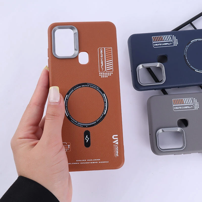 قاب چرمی ژله ای Leather سامسونگ Galaxy A21s طرح مگ سیف