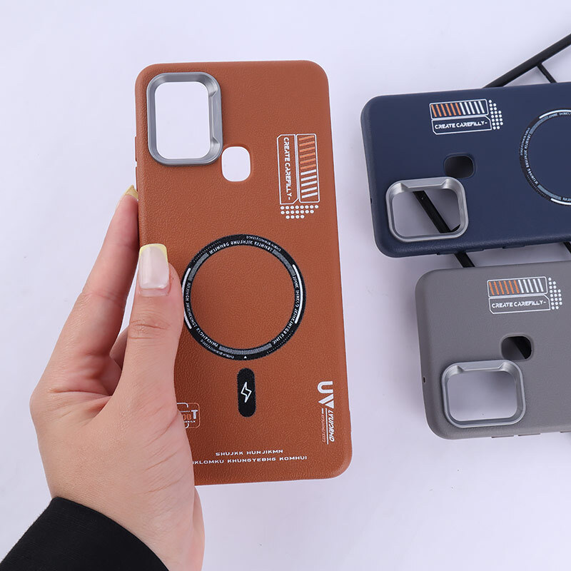 قاب چرمی ژله ای Leather سامسونگ Galaxy A21s طرح مگ سیف