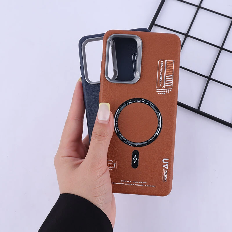قاب چرمی ژله ای Leather سامسونگ Galaxy A52 / A52s طرح مگ سیف