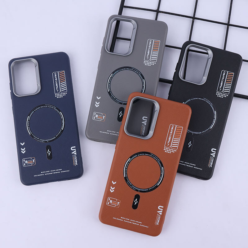 قاب چرمی ژله ای Leather سامسونگ Galaxy A52 / A52s طرح مگ سیف