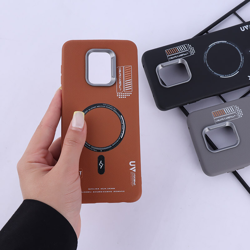 قاب چرمی ژله ای Leather شیائومی Redmi Note 9s / Note 9 Pro / Note 10 Lite طرح مگ سیف