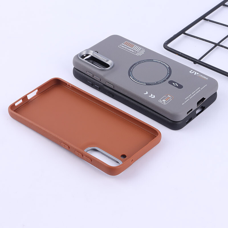 قاب چرمی ژله ای Leather سامسونگ Galaxy S21 FE 5G طرح مگ سیف