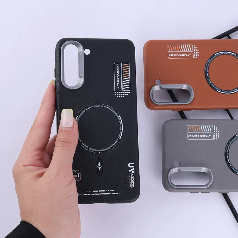 قاب چرمی ژله ای Leather سامسونگ Galaxy S21 FE 5G طرح مگ سیف