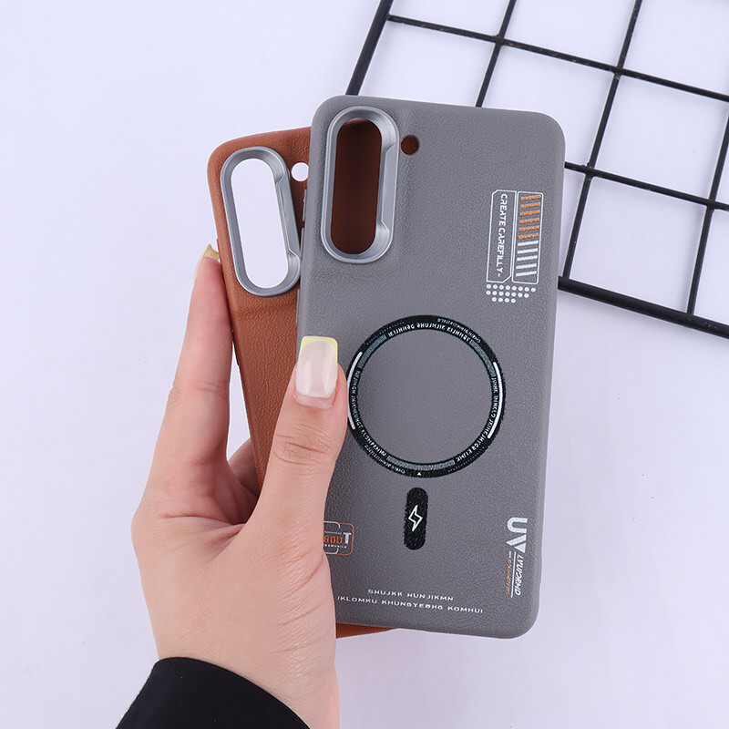 قاب چرمی ژله ای Leather سامسونگ Galaxy S21 FE 5G طرح مگ سیف