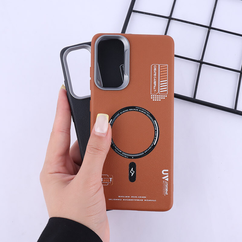 قاب چرمی ژله ای Leather سامسونگ Galaxy S20 FE طرح مگ سیف