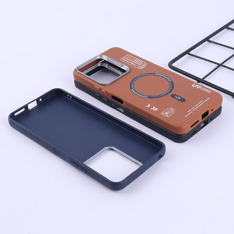 قاب چرمی ژله ای Leather شیائومی Redmi 13C / Poco C65 طرح مگ سیف
