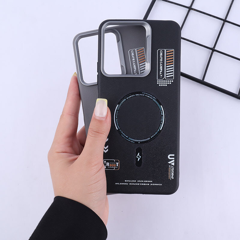 قاب چرمی ژله ای Leather شیائومی Redmi 13C / Poco C65 طرح مگ سیف
