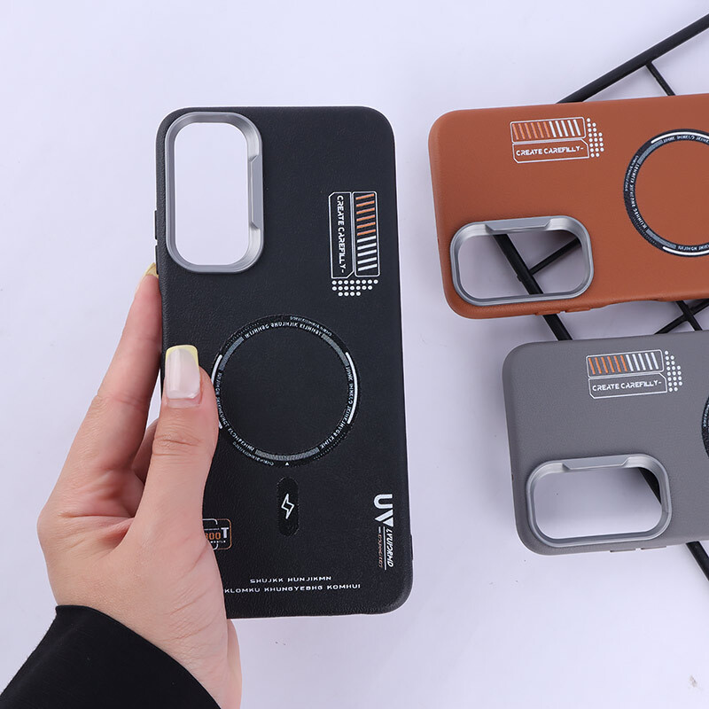 قاب چرمی ژله ای Leather سامسونگ Galaxy A05s طرح مگ سیف
