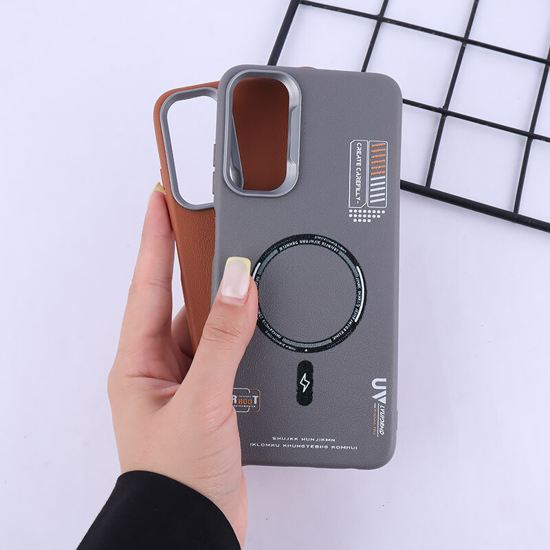 قاب چرمی ژله ای Leather سامسونگ Galaxy A05s طرح مگ سیف