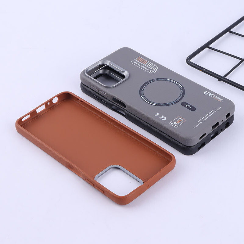 قاب چرمی ژله ای Leather سامسونگ Galaxy A22 4G / M22 / M32 4G طرح مگ سیف