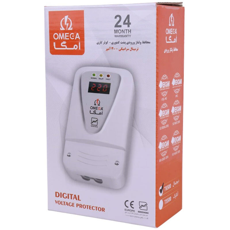 محافظ ولتاژ ورودی دیجیتال 30 آمپر امگا T6500