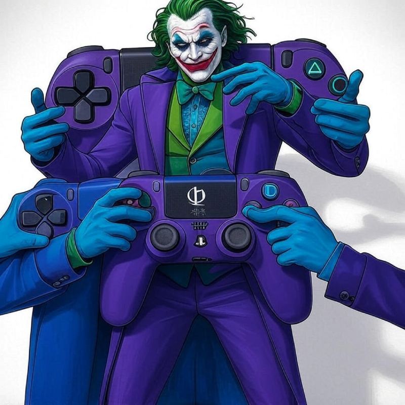 روکش دسته بازی PS5 طرح Joker بنفش
