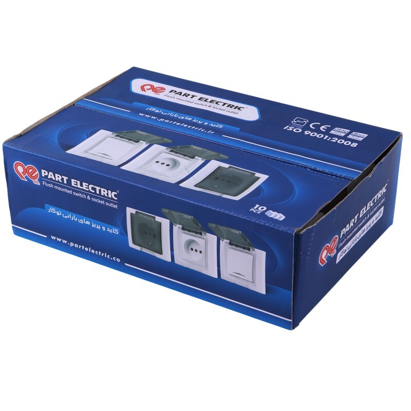 پریز محافظ دار توکار بارانی ارت دار پارت الکتریک PE7240