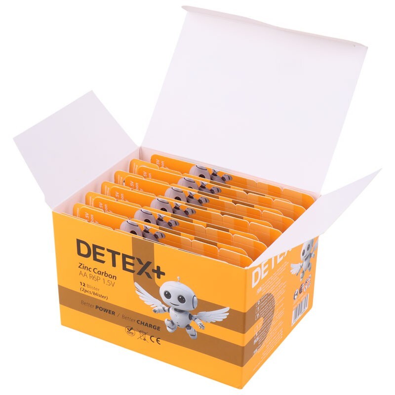 باتری دوتایی قلمی Detex+ Zinc Carbon R6P 1.5V AA