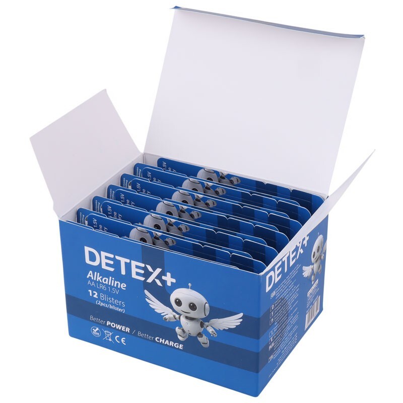 باتری دوتایی قلمی Detex+ Alkaline LR6 1.5V AA
