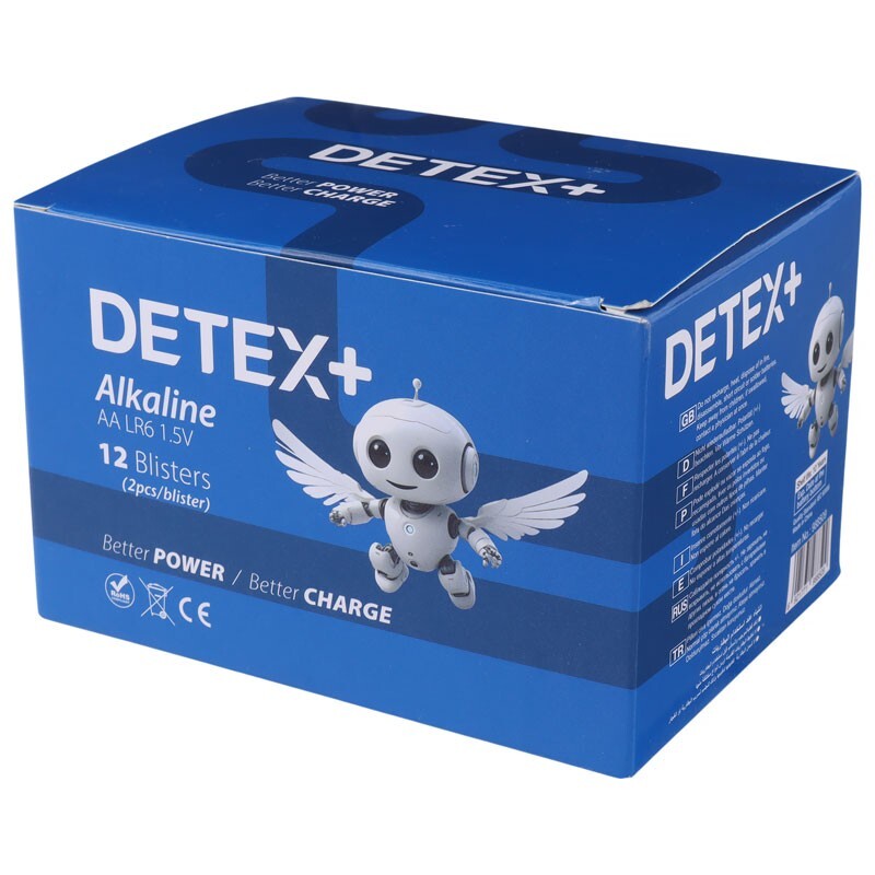 باتری دوتایی قلمی Detex+ Alkaline LR6 1.5V AA