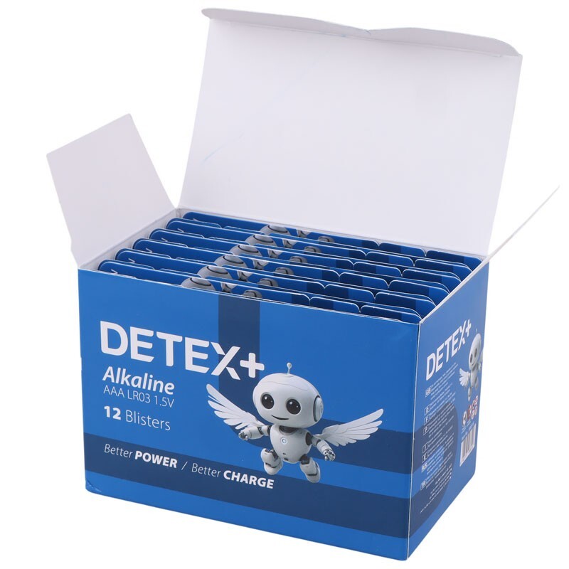 باتری دوتایی نیم قلمی Detex+ Alkaline LR03 1.5V AAA