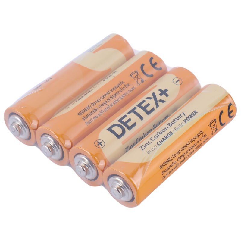 باتری چهار تایی قلمی Detex+ Zinc Carbon R6P 1.5V AA بسته 24 عددی شرینک